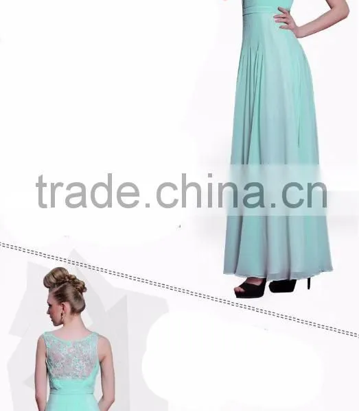 Vestidos de Fiesta 2016 Custom Made Chiffon Beaded Free Long Green Prom Dress photo-5