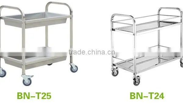 Stainless Steel 2 Tier Collecting Trolley/Catering Trolley With Deep Shelves BN-T25 photo-2