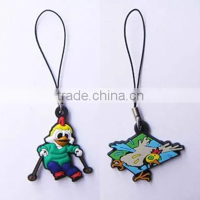Supplier 2014 Lastest Colors Ornamental Luminous Pvc Couple Mobile Phone Chain