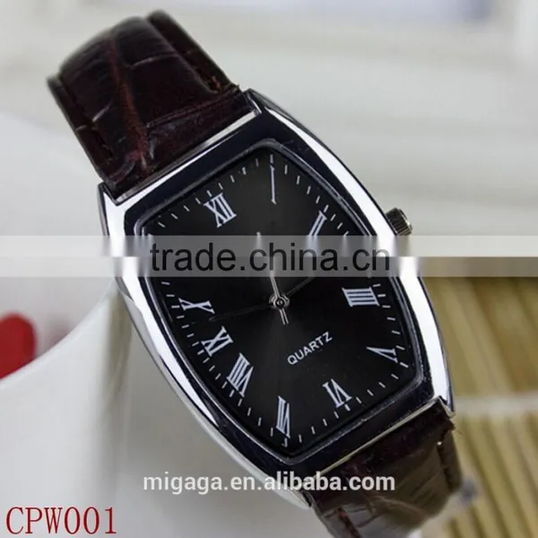 Silvery Romantic Leather Band Roman Numberals Couple Watch for Wedding Gifts photo-4