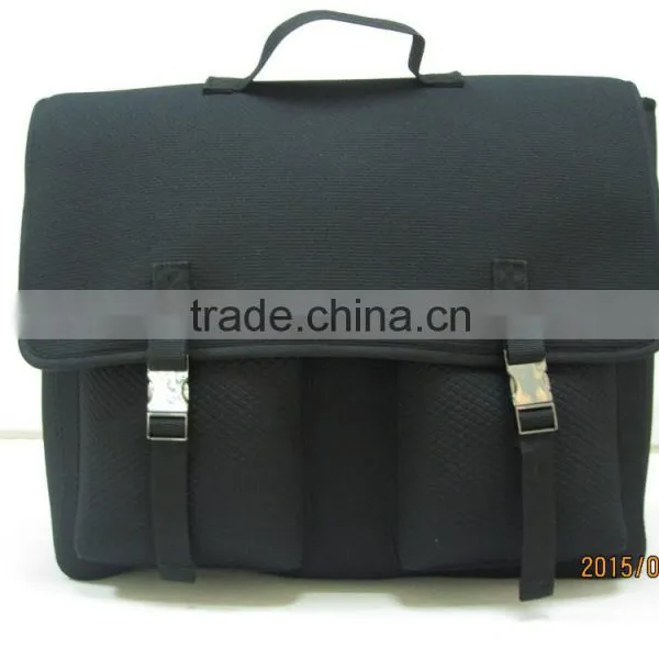 2 pockets Emboss neoprene messenger bag