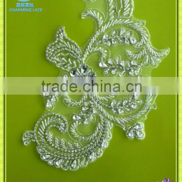 Beaded Embroidery Applique for Garment M008B