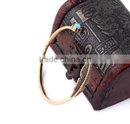 >>New Arrival Fashionable Bohemian Open Bracelet Leaf Bracelet/ photo-3