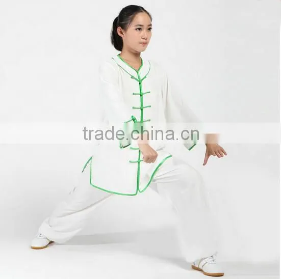 2016 Latest Cotton & Silk Tai Chi Uniforms Womens Girls Wushu Suit Daily Exercise Clothes photo-3