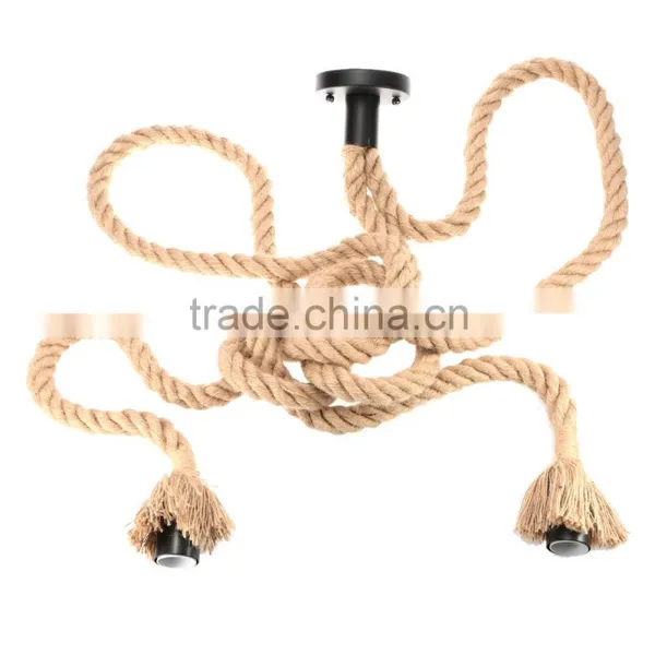 Vintage Rope Pendant Light Lamp Loft Creative Personality Industrial Lamp Edison Bulb American Style For Living Room 110v photo-3