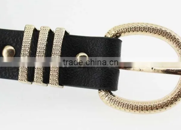 Fashion Black pu Leather Women Accessories Belt With Gold Buckles in YiWu photo-6