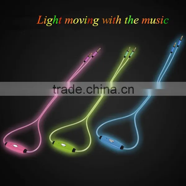 2014 Newest El Lighted Earphones With Mircophone,take Action to Enjoy the Music Rhythm! photo-2