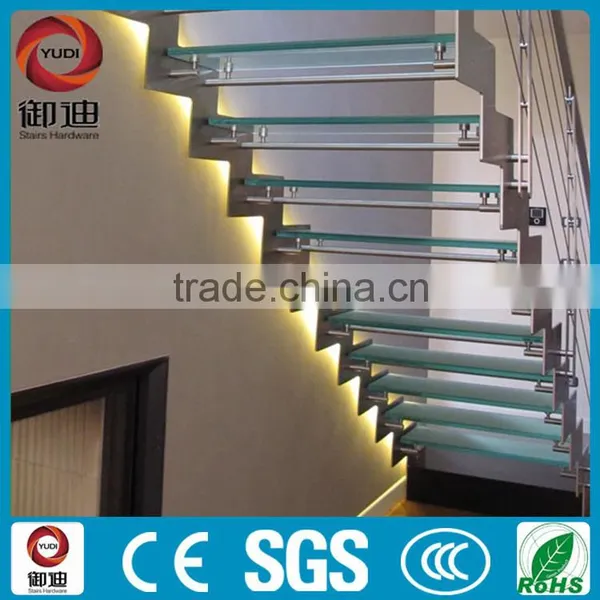 YUDI Steel Glass Straight Stairs for Home Prefabricated Made in China photo-2