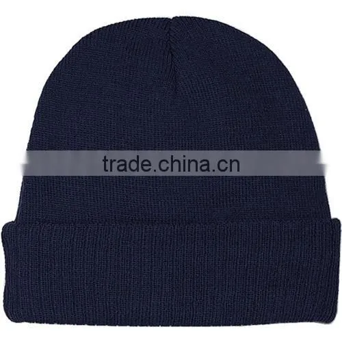 Wholesale Unisex Plain Ski Cuff Knitted Beanie photo-4