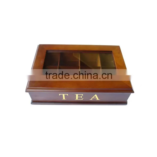 BSCI Certificated Wooden Tea Box With Glass Top Quality Choice photo-6