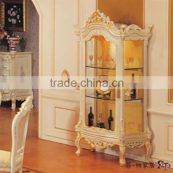 Plain White Wood and Glass Wine Cabinet for Dinning Room Furniture photo-2