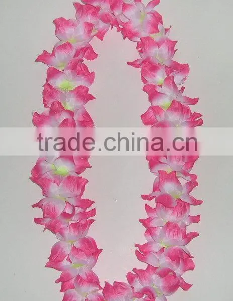 Fashion Hawaii Flower Necklace for Part Colored Plastic Flower Necklace