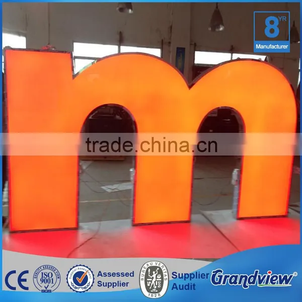 High quality advertising wall mounted channel letter store front sign