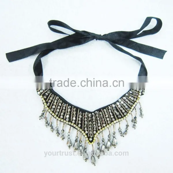 Gray V Bead, Rhinestone Tassel Wholesale Neckline Rhinestone photo-2