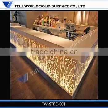 2014 TW High Quality Modern Artificial Stone Counter Flower Decorate Bar Counter