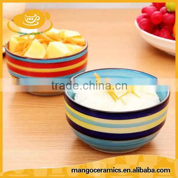 Bulk Sale Korean Style Eco Cheap Ceramic Rainbow Rice Bowl photo-3