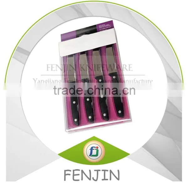 4PCS Clam Shell Package POM Serrated Steak Knife