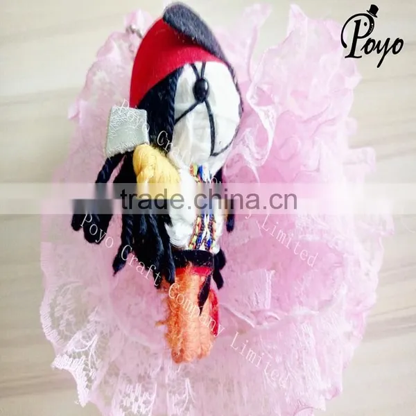 Cute Cartoon Shape Custom Made Keychain Voodoo Doll Pandant photo-3