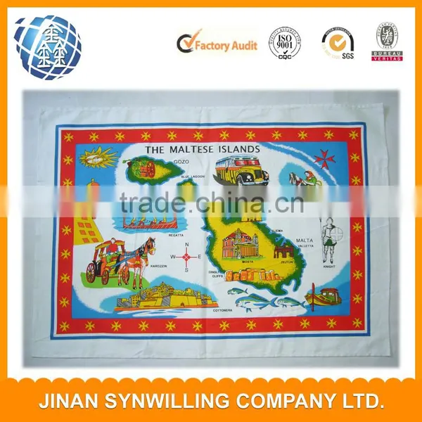 Cheap Tea Towel With Map Design Printed Tea Towel photo-3