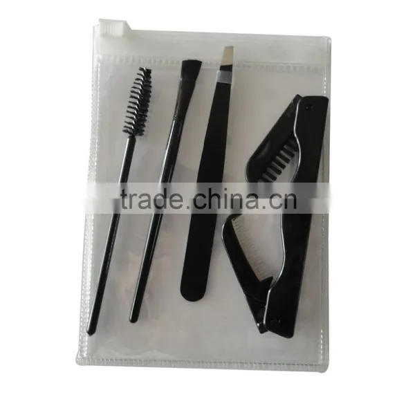 Eyebrow Tweezers Kits Brow Sets 9cm Brow Kits 90mm Tweezers , 100mm Mascara Wand and 100mm Brow Brushes Into a Plastic Bag photo-2