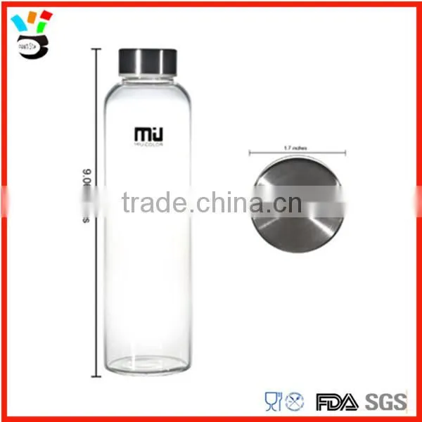 Wholesale Borosilicate Portable 500ml Glass Bottle for Beverages photo-3