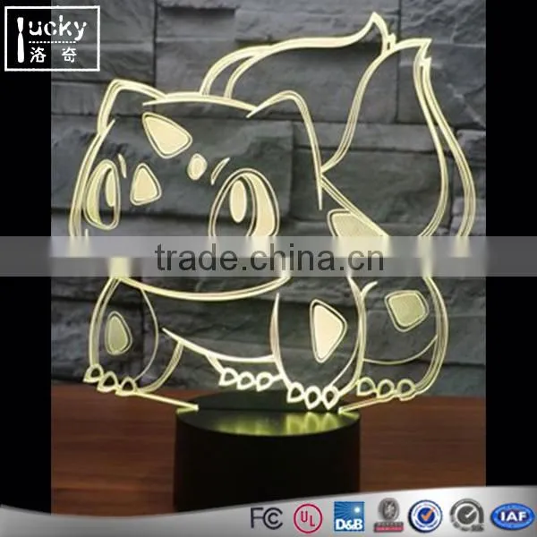 Acrylic Bulbasaur 3D LED Night Light,Pokemon Go Gifts Colorful Lamp photo-3