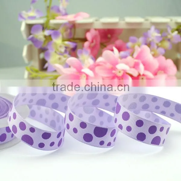 3 Inch Grosgrain Ribbon With Polk Dots Printed photo-5