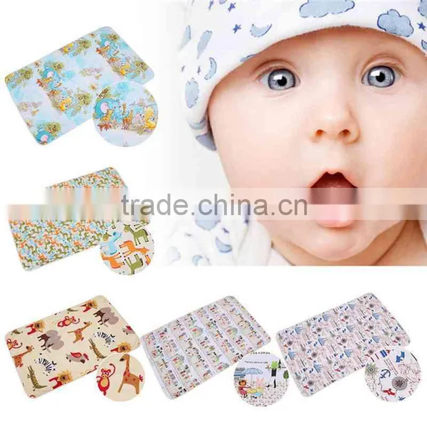 Patterned Bound Waterproof Infant Contopured Travel Organic Changing Pad photo-2