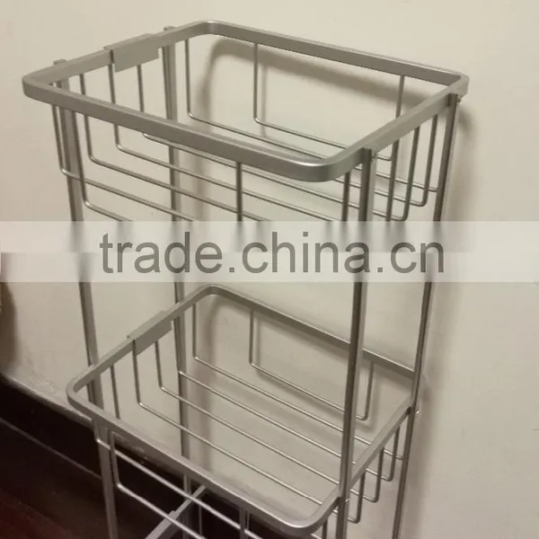 Tension Shower Caddy and Tension Pole Caddy and Bamboo Corner Caddy and Aluminium Bath Corner Rack, 3 Tiers Corner Shelf photo-3