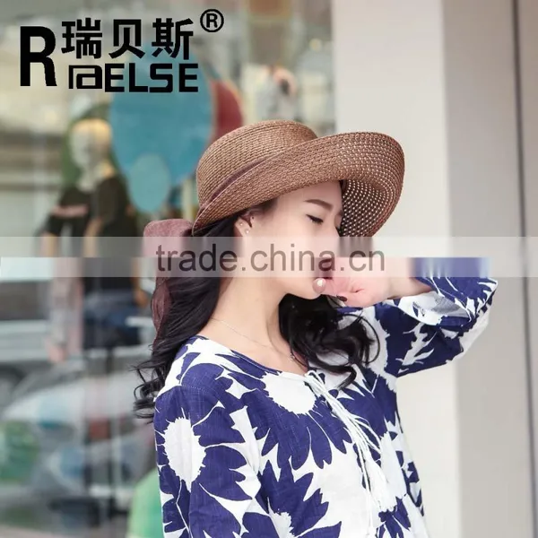 Wholesale Hats Fashion Girl Sun Visor Hat Cheap Wide Brim Straw Hat photo-4