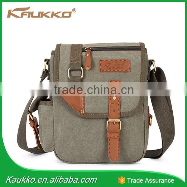 Guangzhou Factory Wholesale Men Canvas Shoulder Bag,Canvas Cross Body Bag photo-3