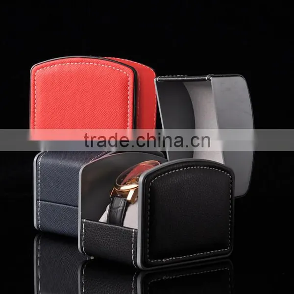 High Grade Custom LOGO Print flexible flap PU leather watch box