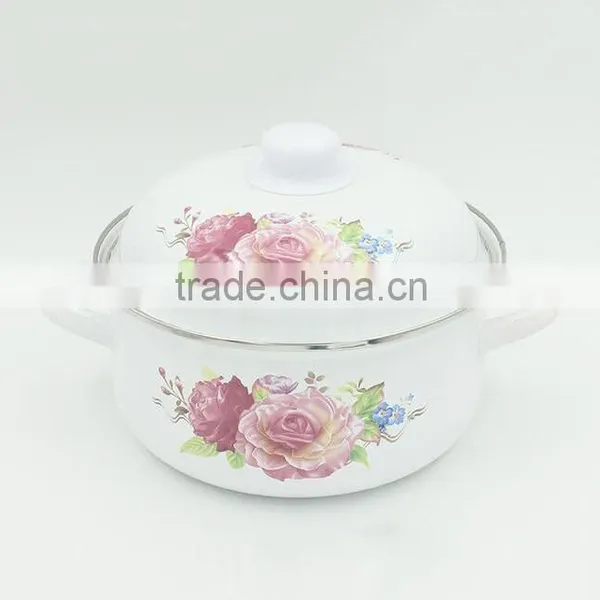 High Quality 16/18/20/22/24cm Straight Colorful Polka Dots Enamel Casserole With Glass Lid photo-5