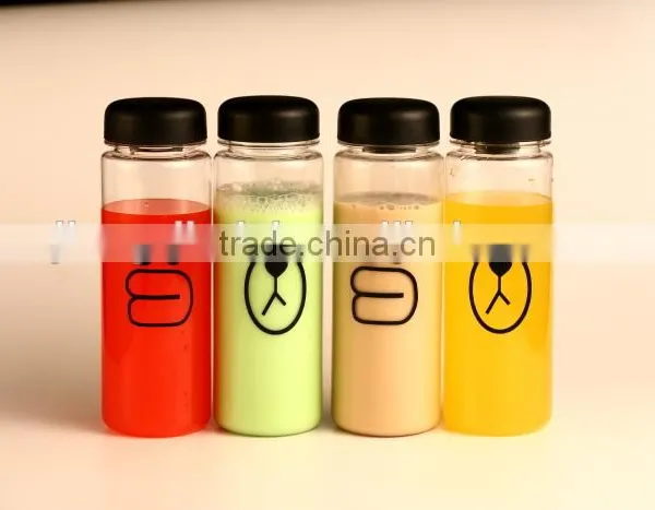 500ml Plastic Boba Tea Bottle With Colorful Cap and Colorful Bag