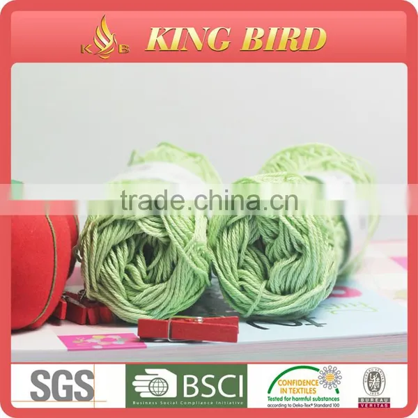 Soft Handfeeling 100 Cotton Open End Yarn in Green