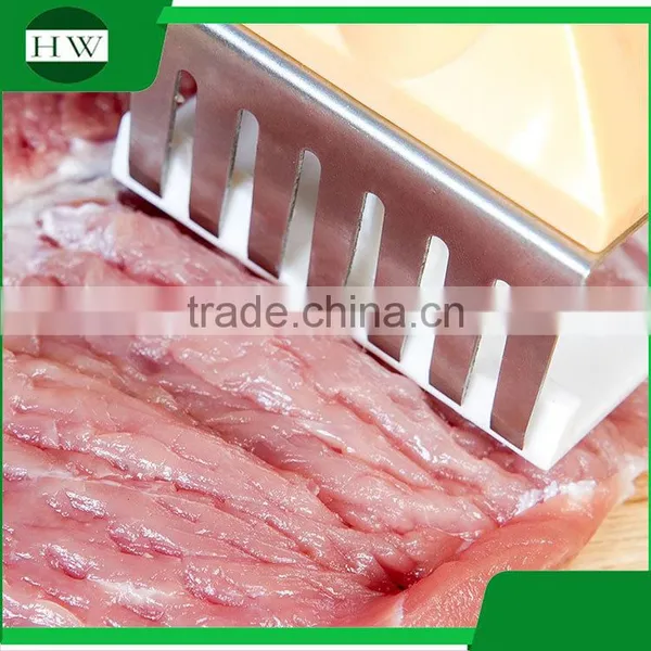 Kitchen Accessories Tool Hanging Long Handle Manual Plastic Stainless Steel Meat Needle Hammer Tenderizer photo-3