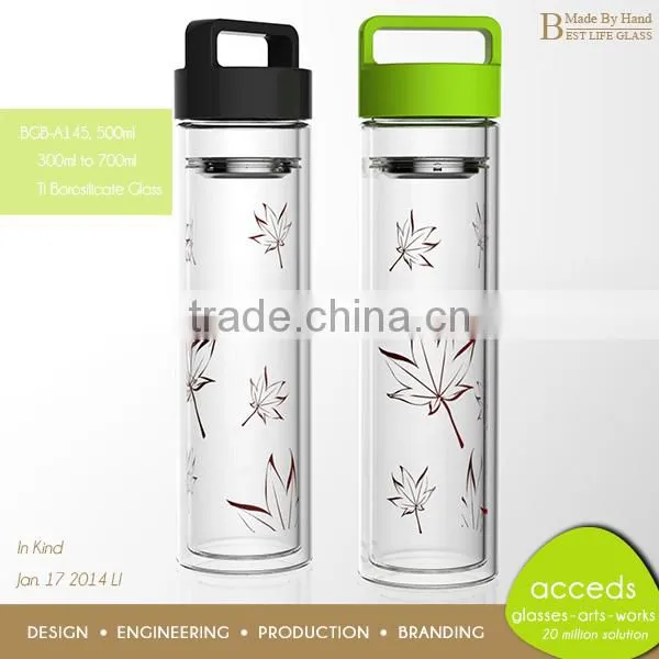 Handmade Pyrex Glass Custom Water Bottle photo-6