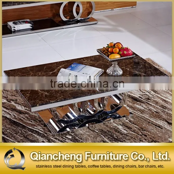 Marble Top Coffee Table With Metal Base for Banquet Hall photo-3