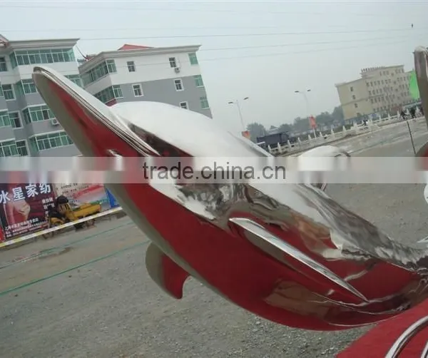 Stainless Steel Dolphin Statue Sculpture For Garden Public Use photo-2