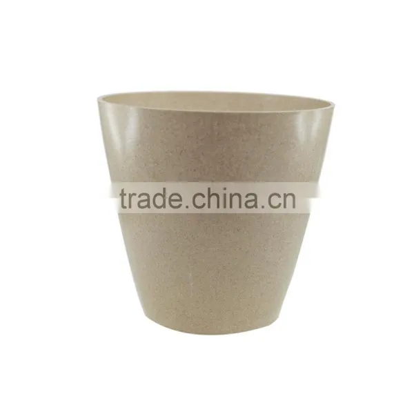 Factory Price Food Grade Green Technology Bamboo Fiber Garden Round Plant Pot photo-3
