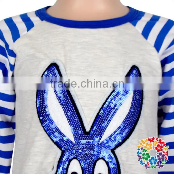 Easter Bunny Embroidery Sequin Kids Tshirts Fashion New Pattern Long Sleeve Easter Kids Raglan Shirts photo-5