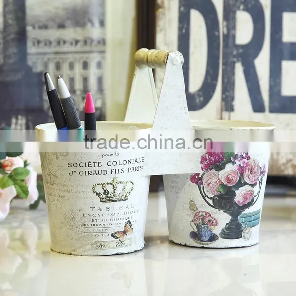 Wholesale Double Garden Flower Pots With Handle photo-3