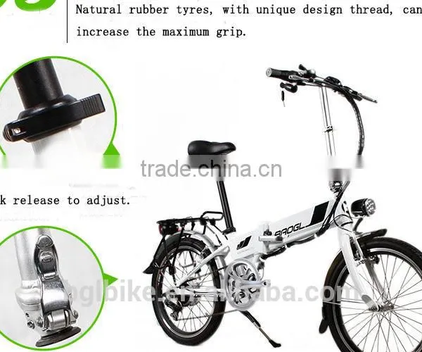 20 Inch Mini Folding Electric Bike Consealed Lithium Battery Ebike With Disc Brake White Color photo-2
