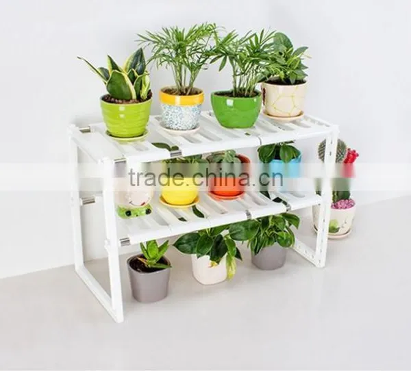 2 Tier Expandable Adjustable Under Sink Shelf Storage Shelves Kitchen Organizer photo-4