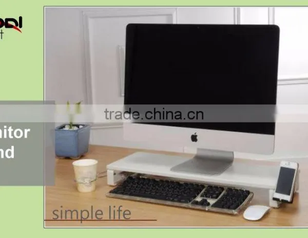Desktop Organizer Office Glass Computer Laptop Monitor Stand Riser With USB Hubs photo-5