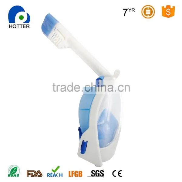 Fashion Design Round Surface Snorkeling Full Face Mask Black and Blue Color for Diving photo-6