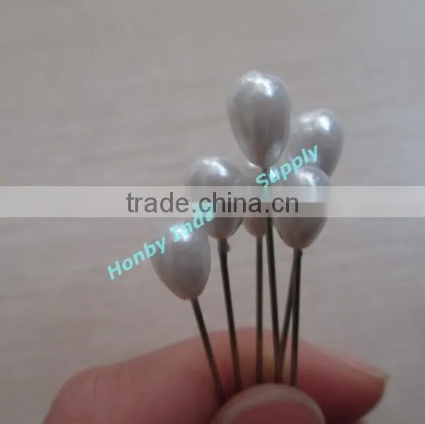 Fine Cream White Color Teardrop Head Haberdashery Pin photo-2