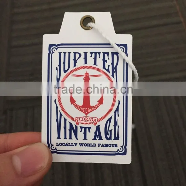 2016 Hot Sale Customized Fashionable Jeans Paper Swing Tags Hang Tags With High Quality photo-3