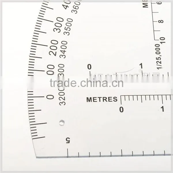 9inch Sandwich Line Military Protractor, Transparent Plastic Big Protractor for Military Training #KMP-3 photo-4