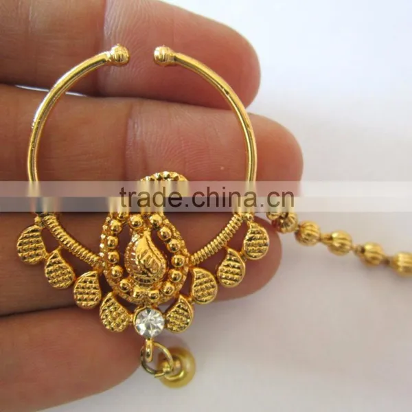 HOOP NATH Press NOSE RING GOLD PLATED photo-3